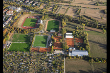 Baggerloch" sports park, featuring the Hans-Bretz-Stadion (Ettlingen) and the tennis courts of SSV 1847 in Ettlingen in the state Baden-Wuerttemberg, Germany