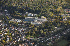 SRH Hospital (Klinikum) in Karlsbad, viewed from the northwest in the district Langensteinbach in Karlsbad in the state Baden-Wuerttemberg, Germany