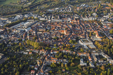 Old town center, viewed from the south in the district Durlach in Karlsruhe in the state Baden-Wuerttemberg, Germany