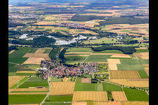 From the west in front of the Garstadt bird sanctuary in the district Hergolshausen in Waigolshausen in the state Bavaria, Germany