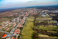 Saarstrasse from the west in Kandel in the state Rhineland-Palatinate, Germany out of the air