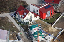 New development area Am Höhenweg in Kandel in the state Rhineland-Palatinate, Germany seen from above