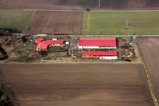 Aerial view of Resettler farm in Erlenbach bei Kandel in the state Rhineland-Palatinate, Germany