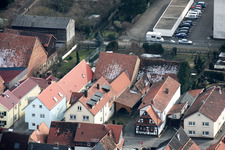 Aerial view of Rheinstr in Kandel in the state Rhineland-Palatinate, Germany