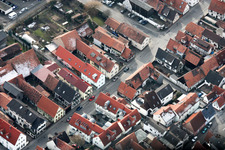 Rheinstr in Kandel in the state Rhineland-Palatinate, Germany from the plane