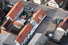 Rheinstr in Kandel in the state Rhineland-Palatinate, Germany seen from a drone