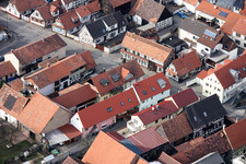Bird's eye view of Rheinstr in Kandel in the state Rhineland-Palatinate, Germany