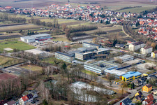 Aerial view of IGS, secondary school in Kandel in the state Rhineland-Palatinate, Germany