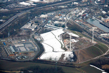 Waste disposal site W, KVV depot in the district Knielingen in Karlsruhe in the state Baden-Wuerttemberg, Germany