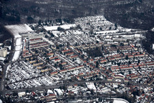 District Rüppurr in Karlsruhe in the state Baden-Wuerttemberg, Germany from above