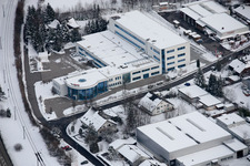 Ittersbach, industrial area in the district Im Stockmädle in Karlsbad in the state Baden-Wuerttemberg, Germany from the plane