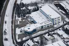 Ittersbach, industrial area in the district Im Stockmädle in Karlsbad in the state Baden-Wuerttemberg, Germany viewn from the air