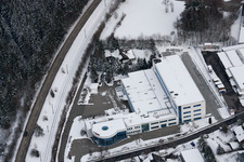 Ittersbach, industrial area in the district Im Stockmädle in Karlsbad in the state Baden-Wuerttemberg, Germany from a drone