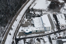 Ittersbach, industrial area in the district Im Stockmädle in Karlsbad in the state Baden-Wuerttemberg, Germany seen from a drone