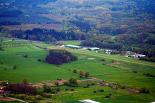 Aerial view of Airport Schweighofen EDRO in Schweighofen in the state Rhineland-Palatinate, Germany