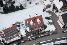 Aerial photograpy of Mühlgasse in the district Gräfenhausen in Birkenfeld in the state Baden-Wuerttemberg, Germany