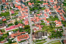 Aerial view of Hotel Restaurant Schweigener Hof in the district Schweigen in Schweigen-Rechtenbach in the state Rhineland-Palatinate, Germany