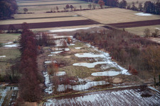 Otterbachtal meadows flooded by meltwater in Minfeld in the state Rhineland-Palatinate, Germany
