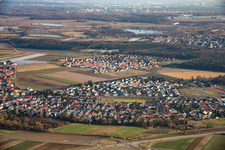 View of the town from the northwest in Rheinzabern in the state Rhineland-Palatinate, Germany