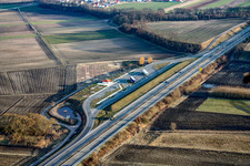 Rheinaue rest area on the B9 in Leimersheim in the state Rhineland-Palatinate, Germany