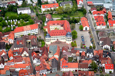 Aerial view of Gliding airfield in the district Vielbrunn in Michelstadt in the state Hesse, Germany