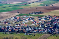 New development area Am Höhenweg in Kandel in the state Rhineland-Palatinate, Germany from the plane