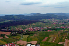 Aerial photograpy of From the south in the district Pleisweiler in Pleisweiler-Oberhofen in the state Rhineland-Palatinate, Germany