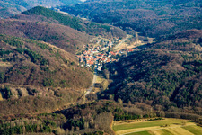 Village view from the northwest in Waldrohrbach in the state Rhineland-Palatinate, Germany