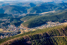Village view from the southeast in Spirkelbach in the state Rhineland-Palatinate, Germany