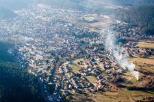 Aerial view of Village view in Hauenstein in the state Rhineland-Palatinate