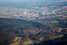Bird's eye view of Wissembourg in the state Bas-Rhin, France