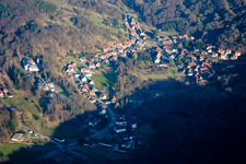Weiler in the state Bas-Rhin, France from above