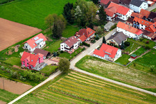 Oblique view of Oberdorfstr in Oberhausen in the state Rhineland-Palatinate, Germany