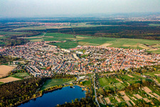 From the southwest in the district Linkenheim in Linkenheim-Hochstetten in the state Baden-Wuerttemberg, Germany