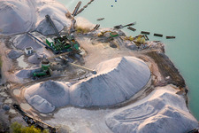 Gravel pit of the Wolf gravel works in Leimersheim in the state Rhineland-Palatinate, Germany