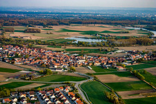 View of the town from the north in Neupotz in the state Rhineland-Palatinate, Germany