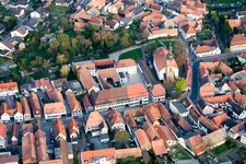 Parish Church of St. Michael in Rheinzabern in the state Rhineland-Palatinate, Germany out of the air