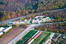 Oblique view of Sewage treatment plant in Kandel in the state Rhineland-Palatinate, Germany