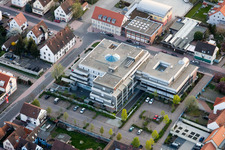 Aerial view of Savings Bank in Kandel in the state Rhineland-Palatinate, Germany