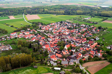 Aerial photograpy of Village view in Barbelroth in the state Rhineland-Palatinate, Germany