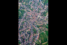 Village overview in the district Ittersbach in Karlsbad in the state Baden-Wuerttemberg, Germany