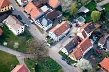 Bird's eye view of Long Street in the district Schluttenbach in Ettlingen in the state Baden-Wuerttemberg, Germany