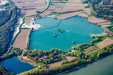 Quarry lake on the Rhine in Hagenbach in the state Rhineland-Palatinate, Germany