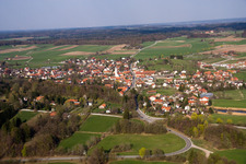 Village view from the west in the district Erling in Andechs in the state Bavaria, Germany