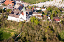 Aerial photograpy of Monastery Andechs in the district Erling in Andechs in the state Bavaria, Germany