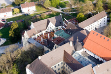 Aerial view of Monastery Brewery Andechs in the district Erling in Andechs in the state Bavaria, Germany