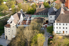 Oblique view of Monastery Brewery in Andechs in the state Bavaria, Germany