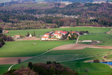 Aerial view of Landsberg am Lech Correctional Facility in Andechs in the state Bavaria, Germany