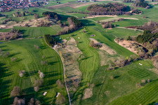 Aerial photograpy of Grounds of the Golf course at Golf-Club Tutzing in Tutzing in the state Bavaria, Germany
