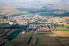 Kleinkarlbach in the state Rhineland-Palatinate, Germany seen from above